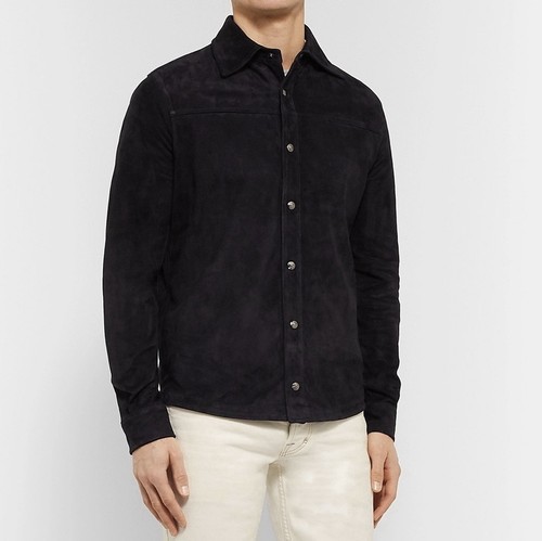 Isaia napoli slim fit suede - isaia, ‘slim-fit